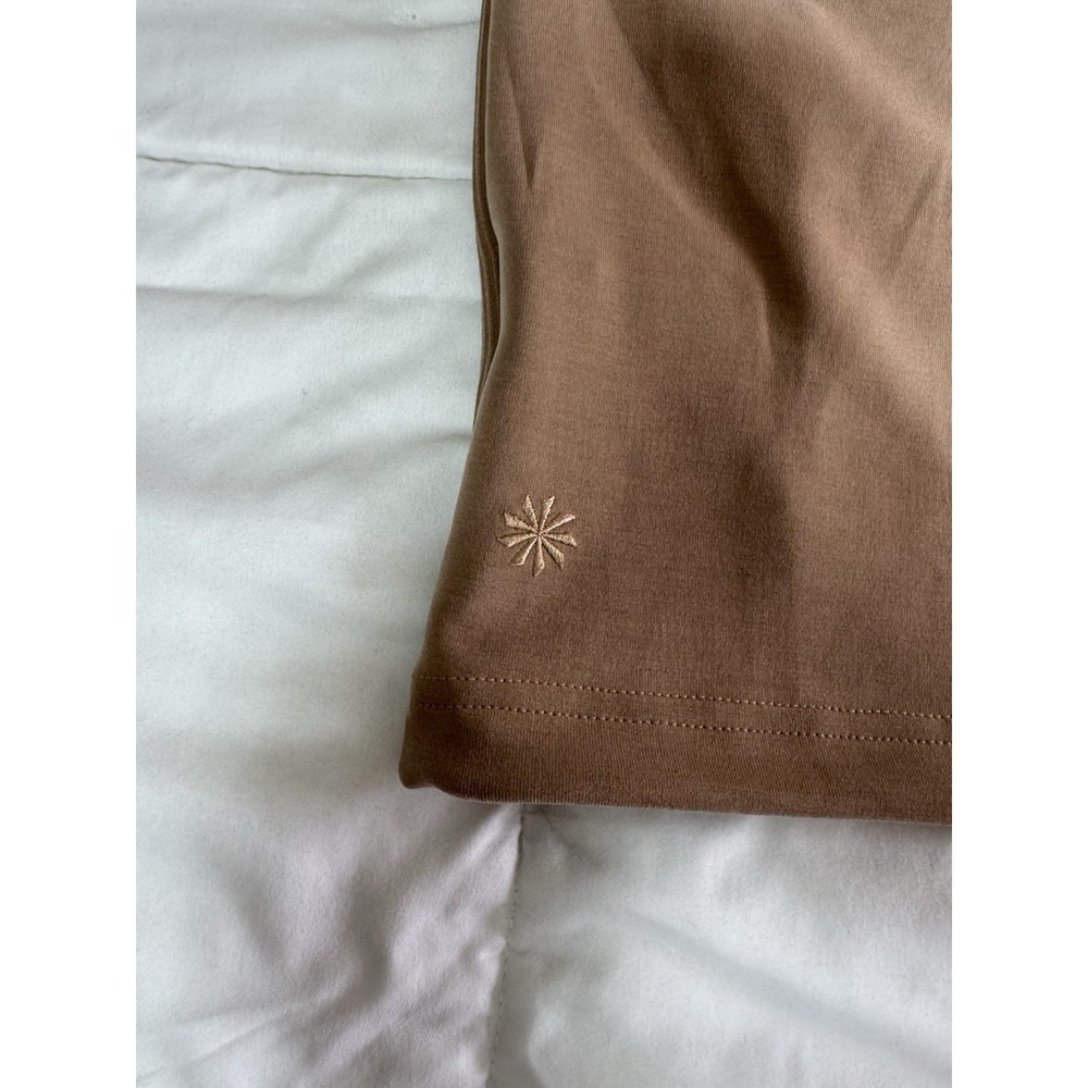 NWT Athleta Seasoft Rib 1/4 Zip Popover (tan) Size XL Brown Lightweight - Picture 9 of 11